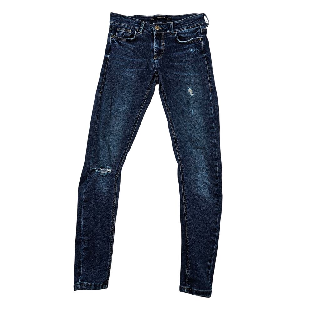 Zara Jeans Size 2 Trafaluc Denimwear Womens Skinny Distressed Puckered